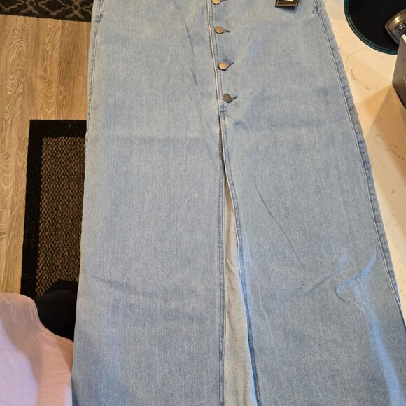 Volcom Women's Chill Trap Denim Blue Maxi-Skirt SIZE XS NEW - Picture 2 of 9